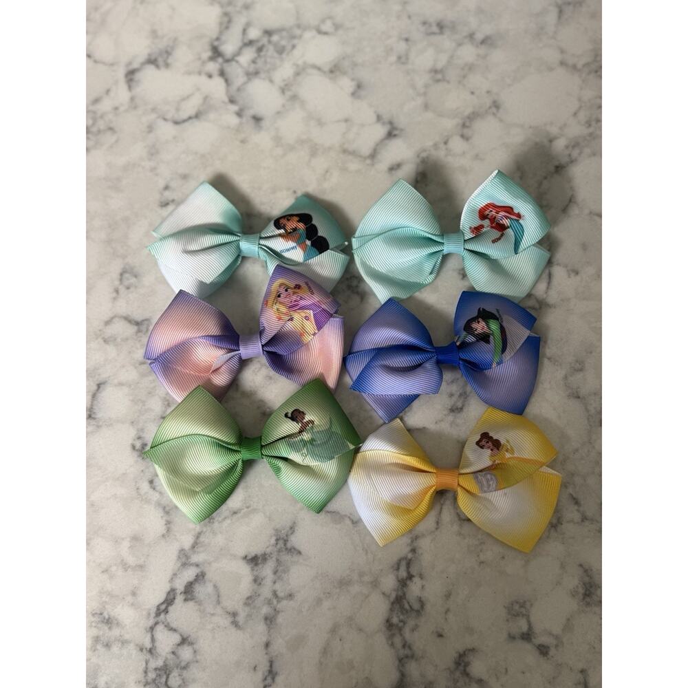 Set Of 6 Disney Princess Bows!